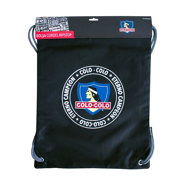 Bolso con cordel tipo morral - Colo Colo Ripstop deporte futbol bolsillos cremallera