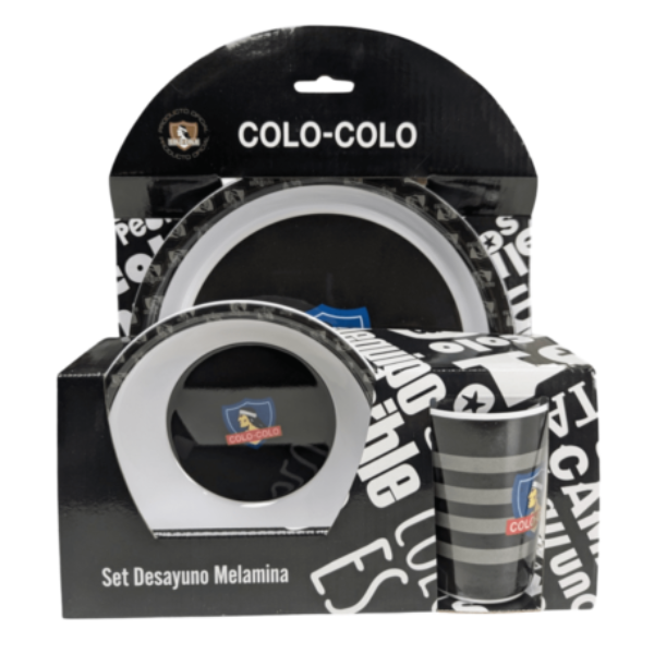 Set Desayuno Colo Colo Plato + Bowl + Vaso Melamina 3 piezas