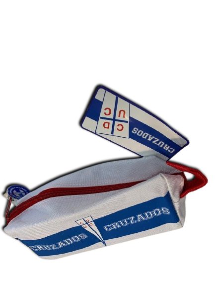 Estuche Escolar Universidad Católica Fútbol Cruzados Blanco Único Universidad Católica