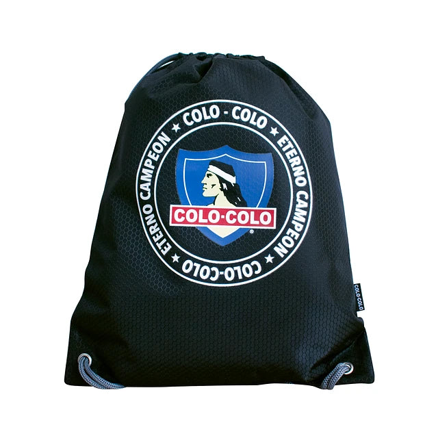 Bolso con cordel tipo morral - Colo Colo Ripstop deporte futbol bolsillos cremallera