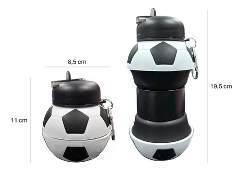 Botella De Agua Infantil Plegable con forma de balón de fútbol - Deportes 550 Ml