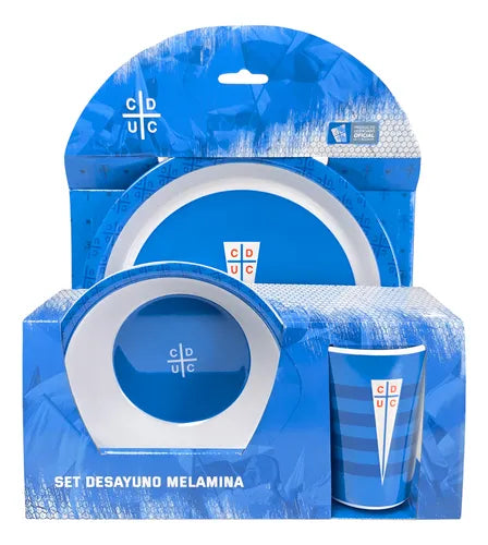 Set De Desayuno - Universidad Católica - Vajilla De Melamina - 3 piezas