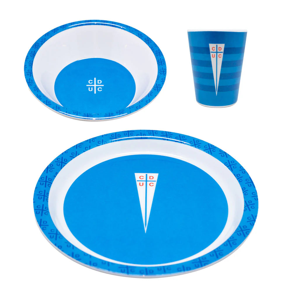 Set De Desayuno - Universidad Católica - Vajilla De Melamina - 3 piezas
